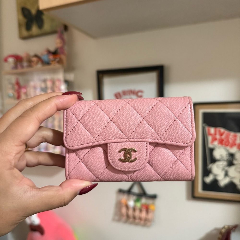 Chanel Light Pink Quilted Wallet